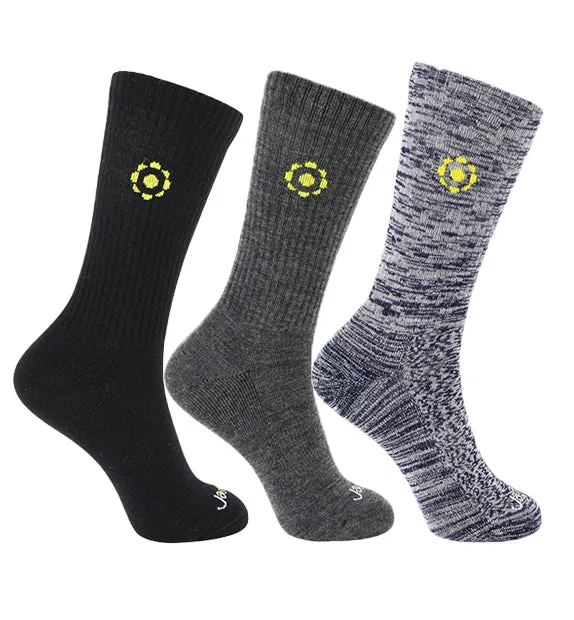 86% Rich Merino Wool Everyday Crew Socks - 3 Pack