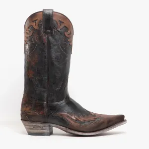 9669 Mens Leather Mid Calf Cowboy Boots Flota Tan