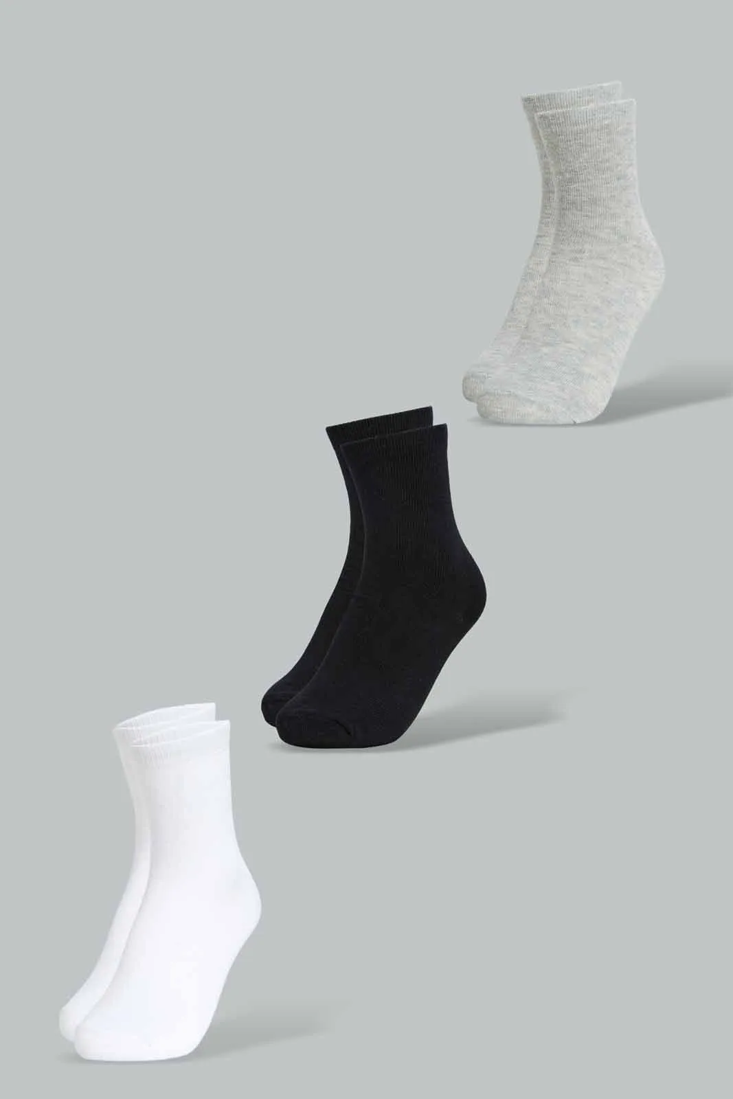 Assorted Plain Socks For Senior Boys (Pack of 3)