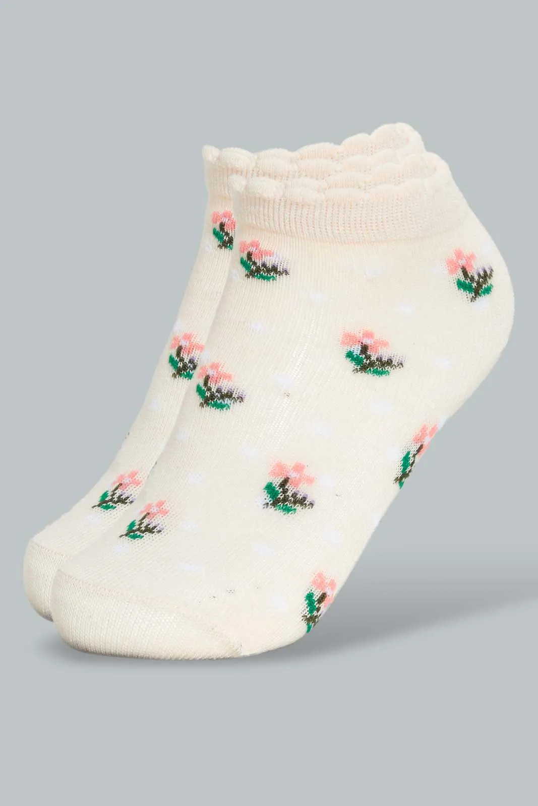 Assorted Printed Ankle Socks For Baby Girls (Pack of 4)