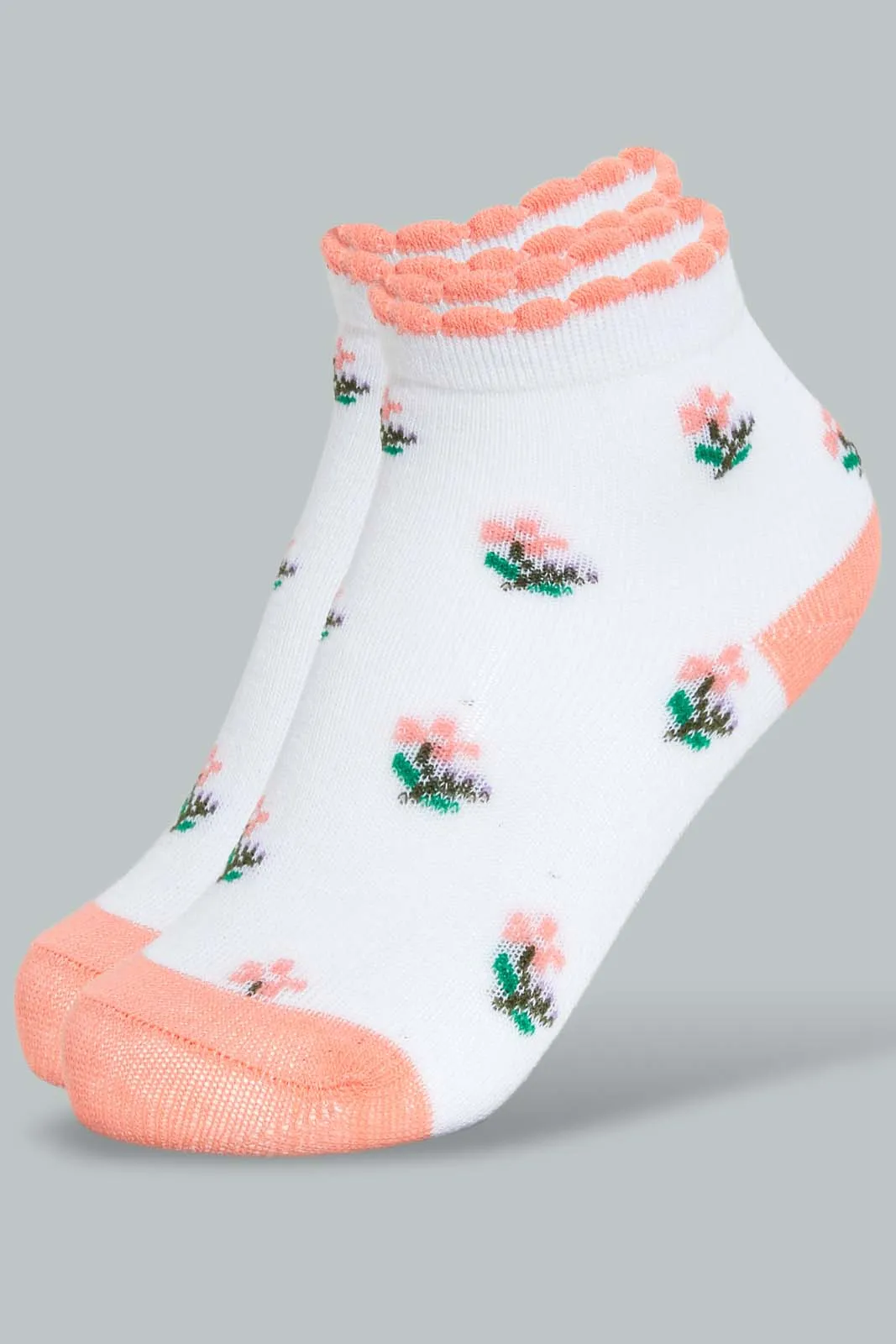 Assorted Printed Ankle Socks For Baby Girls (Pack of 4)