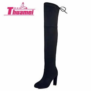 Faux Suede Slim Boots Sexy over the knee high women snow boots women's fashion winter thigh high boots shoes woman #Y1159855F