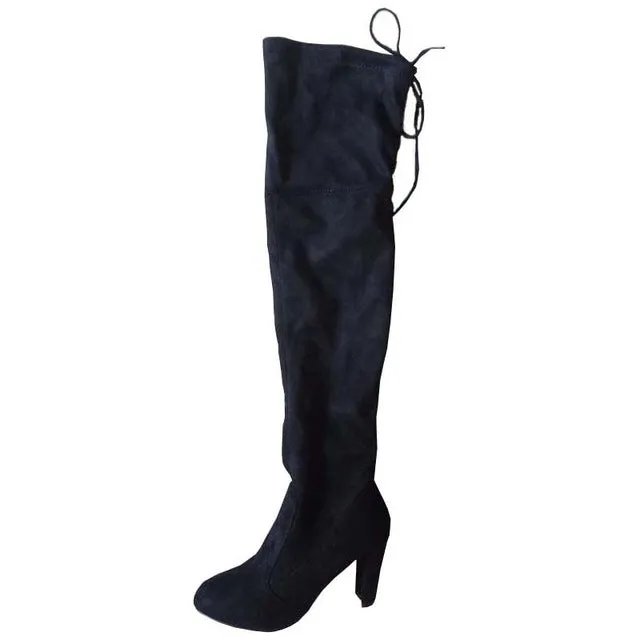 Faux Suede Slim Boots Sexy over the knee high women snow boots women's fashion winter thigh high boots shoes woman #Y1159855F