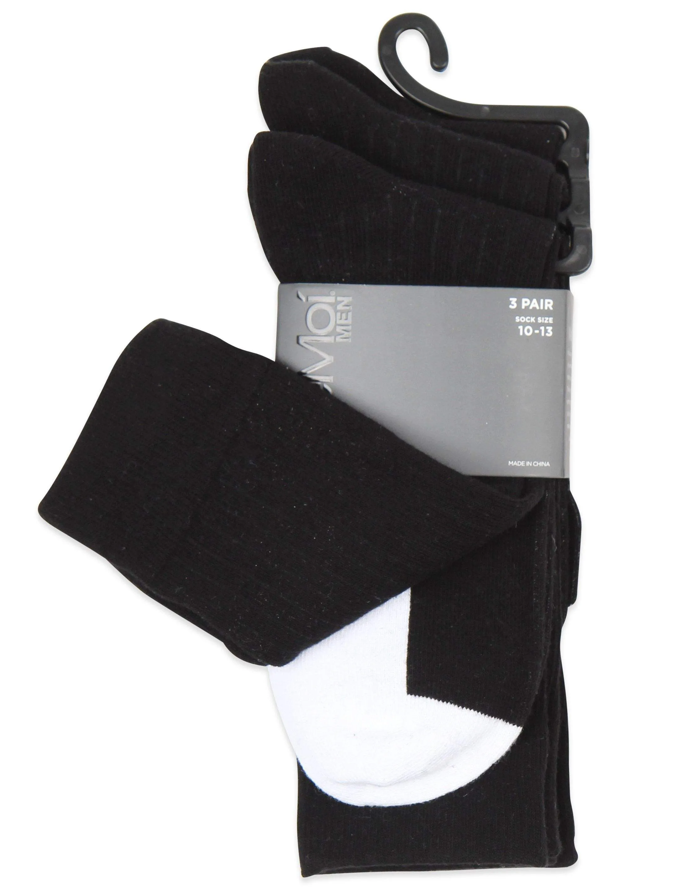 MeMoi Mens White Sole Socks Pack of 3 Style: MM-452