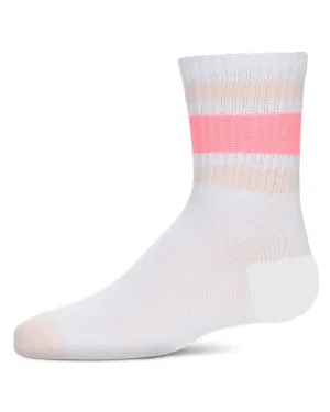 MeMoi Neon Stripe Crew Socks