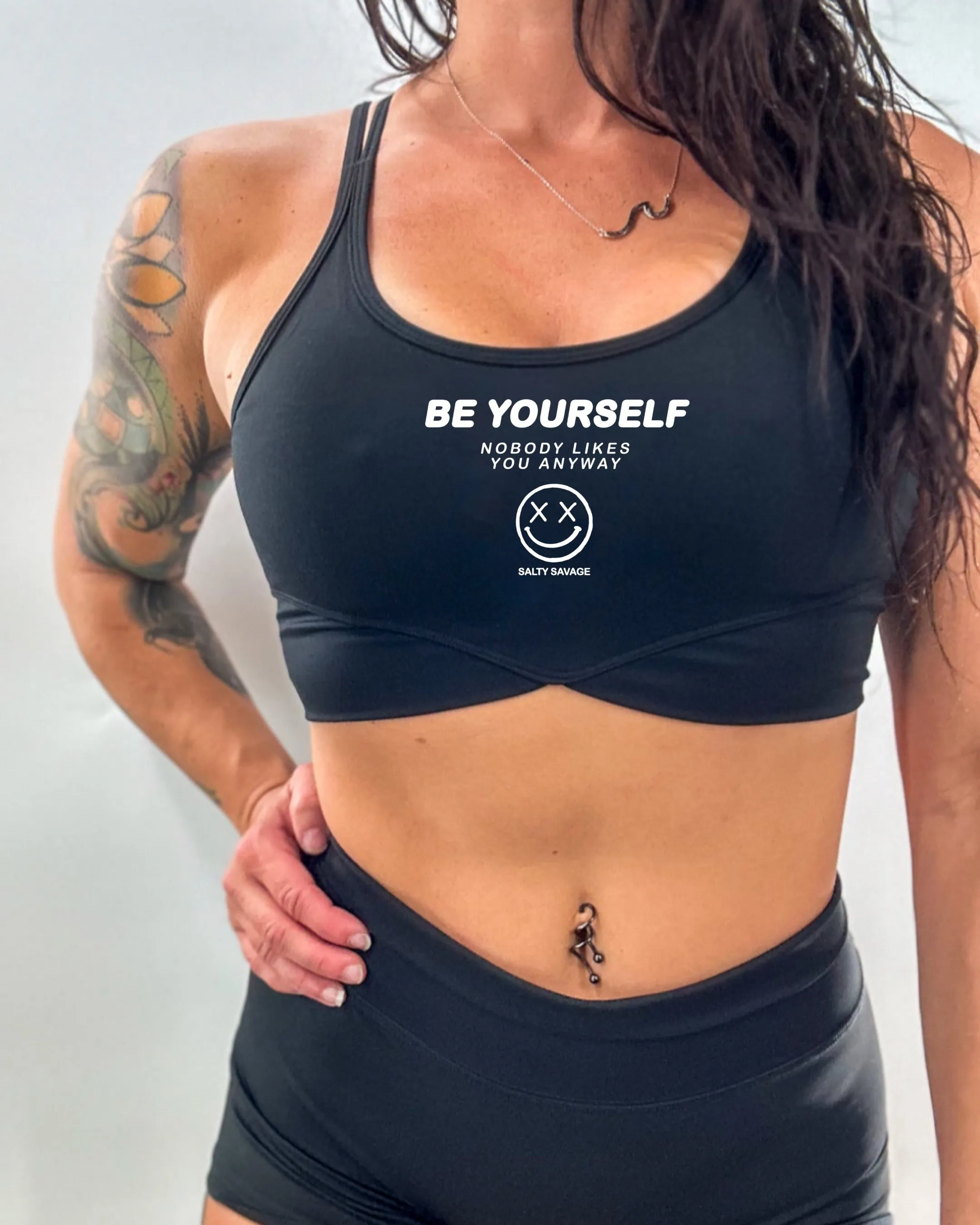 Salty Savage Ladies "Be Yourself” V Cut Sports Bra