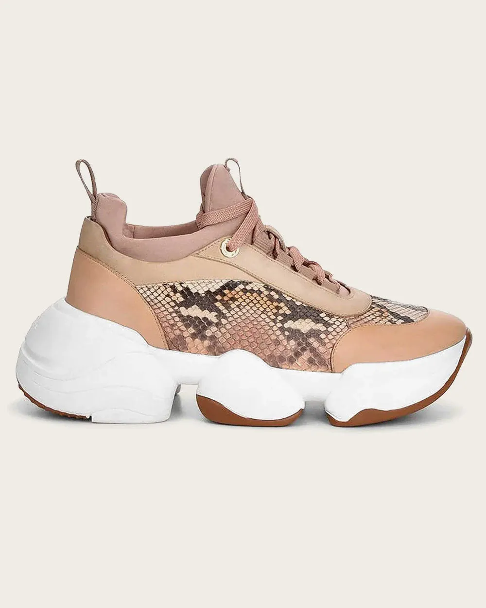 Sneakers peach exotic leather