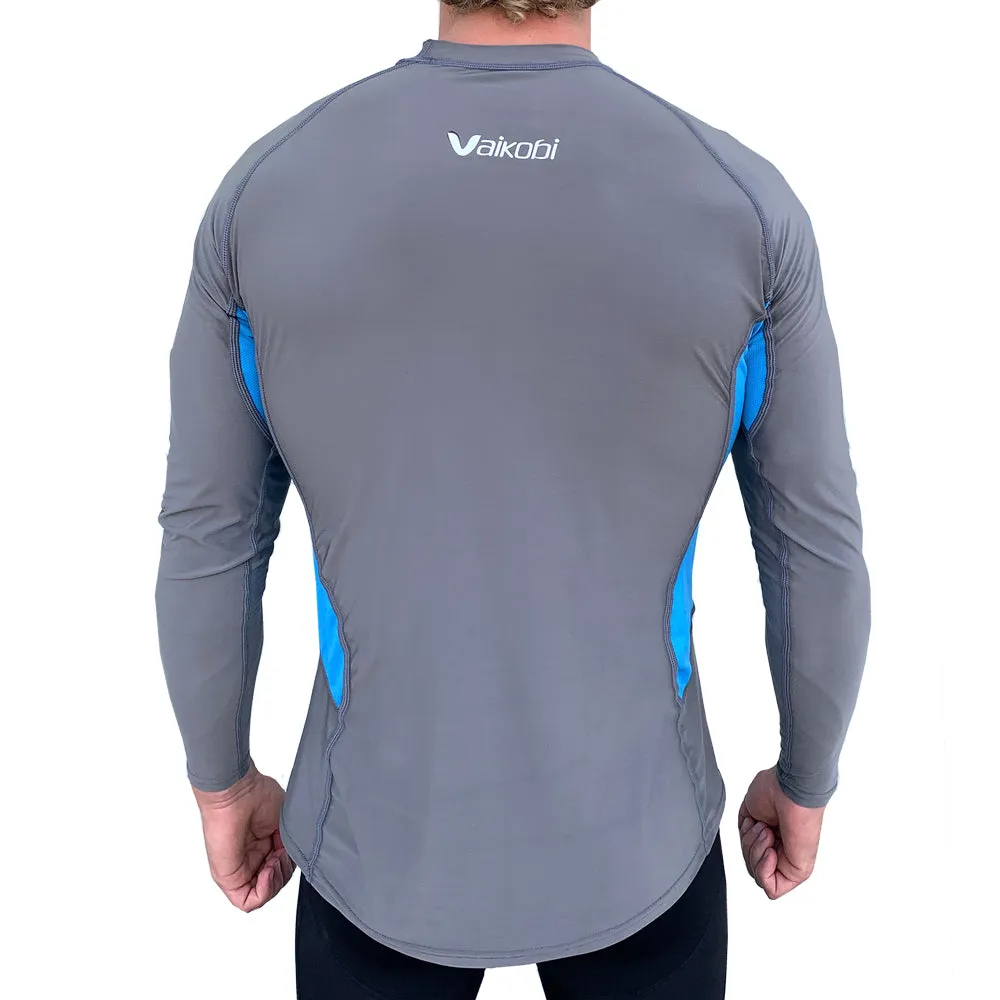 VCOLD L/S Base Layer - Grey/Cyan