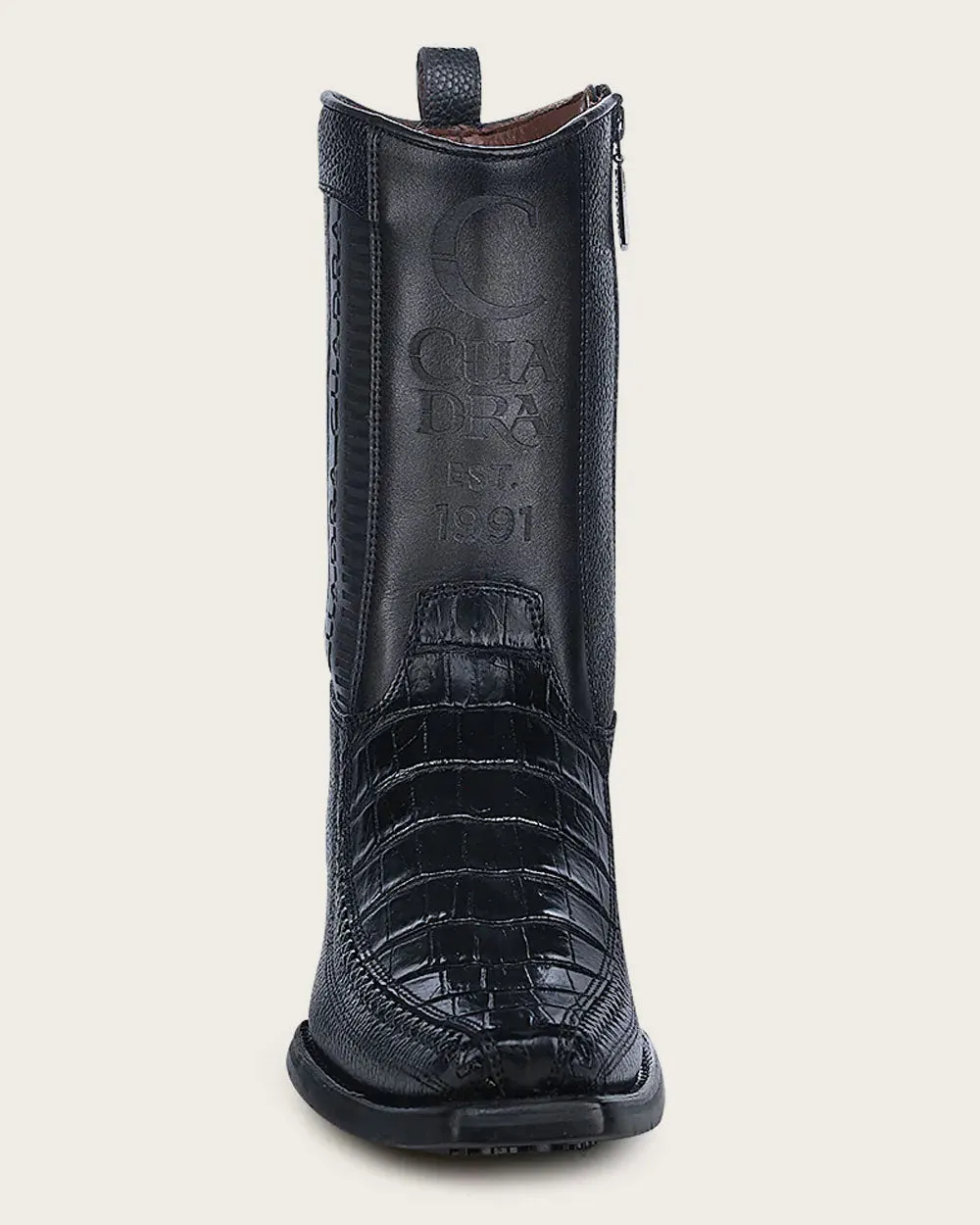 Western black exotic boot